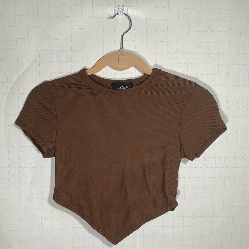 Brown triangle crop top juniors/womens